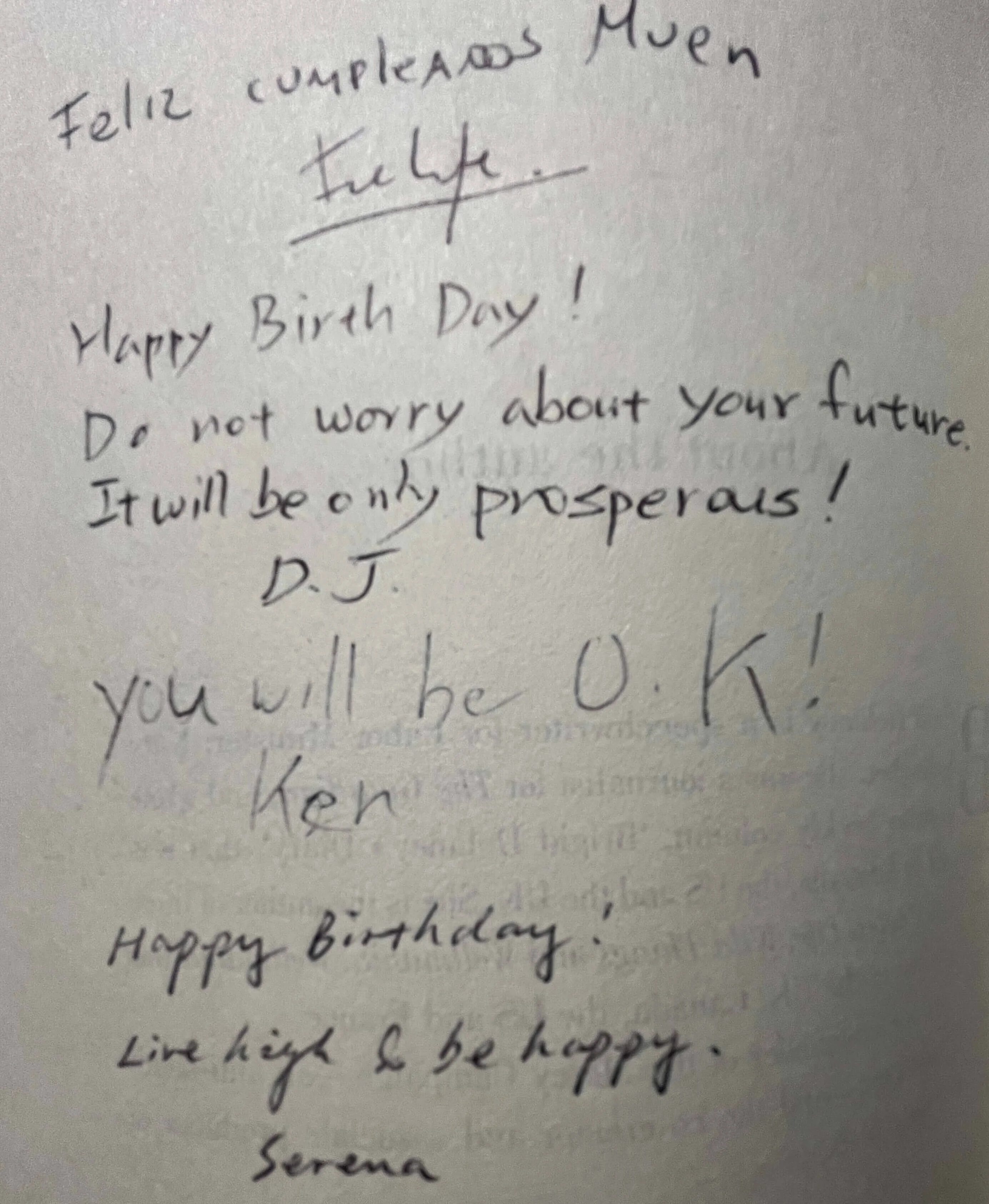 The full image of signatures of my friends