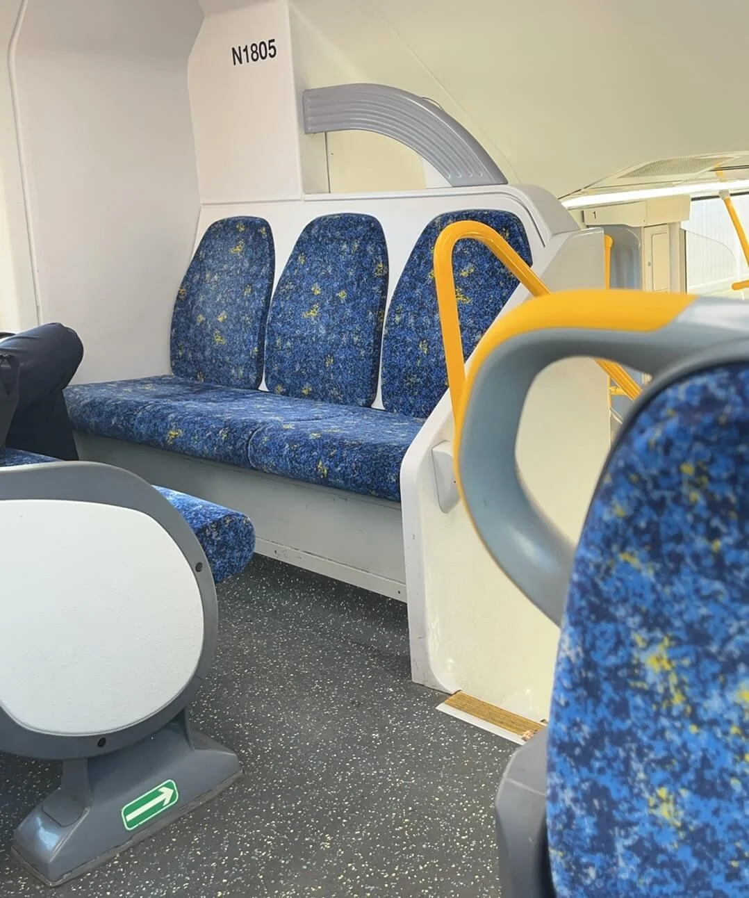 There are plenty seats on the train even in the morning rush hour